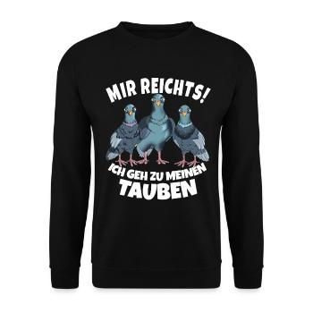 . Assez pour moi, pigeons colombophiles fan pigeons amateurs - Sweat-shirt Unisexe - noir - Devant - Alina (178cm) & Michal (187cm)
