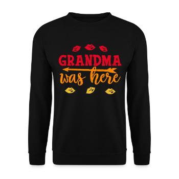 Oma war hier Großmutter - Unisex Pullover - Schwarz - Vorne - Alina (178cm) & Michal (187cm)