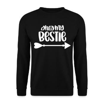 She's My Bestie - Unisex Sweatshirt - black - Front - Alina (178cm) & Michal (187cm)