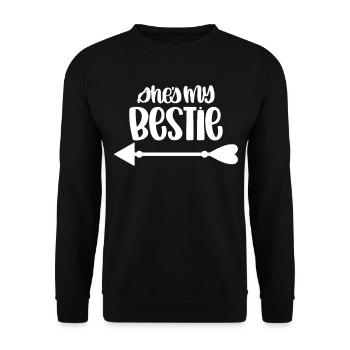 She's My Bestie - Unisex Sweatshirt - black - Front - Alina (178cm) & Michal (187cm)