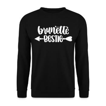 Brunette Bestie Team Heart Love Amitié - Sweat-shirt Unisexe - noir - Devant - Alina (178cm) & Michal (187cm)