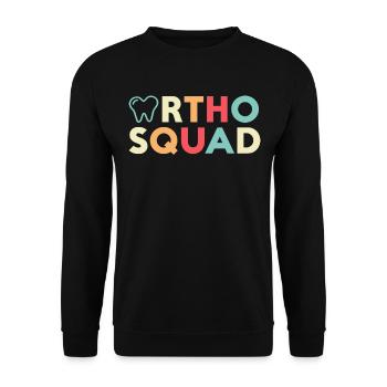 Orhto Squad Zahnarzt Zahnhygieniker Zahnmedizin - Unisex Pullover - Schwarz - Vorne - Alina (178cm) & Michal (187cm)