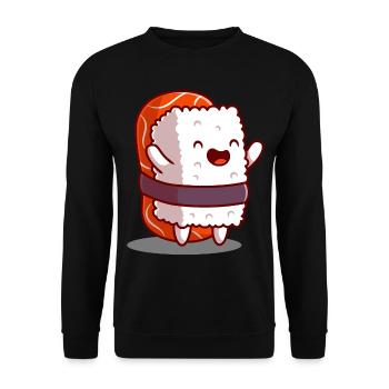 Sushi Japan Kawaii Food Maki Lover Gift - Unisex Sweatshirt - black - Front - Alina (178cm) & Michal (187cm)