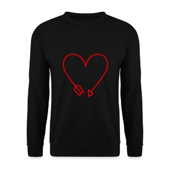 Cupidon’s Arrow Saint-Valentin Amour amoureux - Sweat-shirt Unisexe - noir - Devant - Alina (178cm) & Michal (187cm)