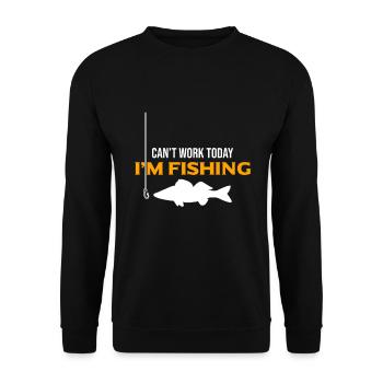 Zander Fishing Sport Fish - Work Job - Unisex Sweatshirt - black - Front - Alina (178cm) & Michal (187cm)