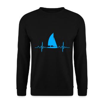 Sailor Sailboat Heart Rate - Saison de navigation - Sweat-shirt Unisexe - noir - Devant - Alina (178cm) & Michal (187cm)
