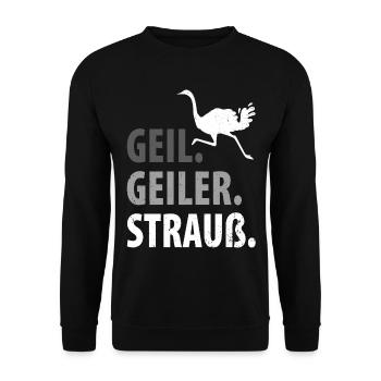 Strauß Ostrich Vogel Strauß Ornithologie - Unisex Pullover - Schwarz - Vorne - Alina (178cm) & Michal (187cm)