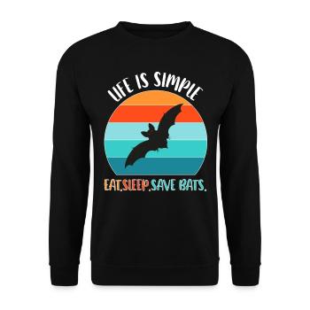 Bat Bats - Unisex Sweatshirt - black - Front - Alina (178cm) & Michal (187cm)