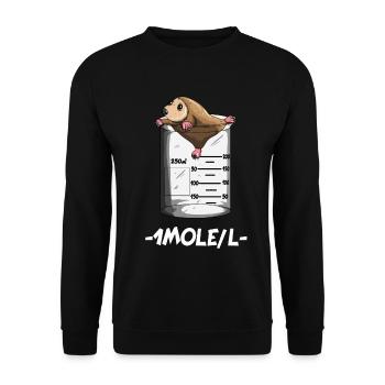 Professeur de chimie 1 Mole / L Mole Chimie Science - Sweat-shirt Unisexe - noir - Devant - Alina (178cm) & Michal (187cm)