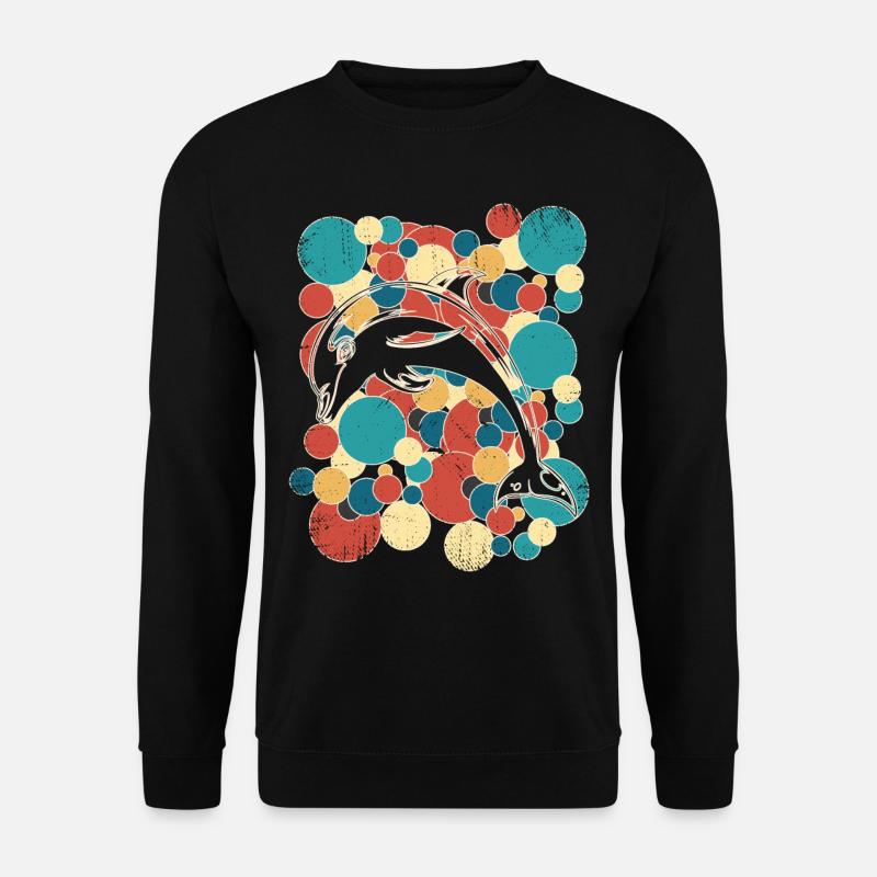 Delfin Delfine Meeressäuger - Unisex Pullover - Schwarz