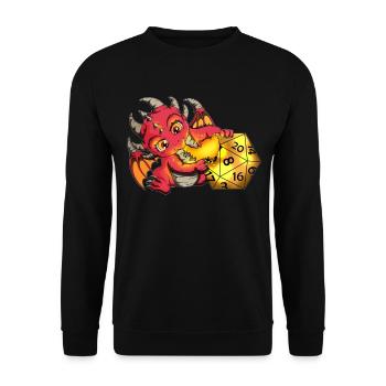 Computer Game Design RPG Lover Fan Dragon Motif - Unisex Sweatshirt - black - Front - Alina (178cm) & Michal (187cm)