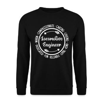 Mécanicien de locomotive Motorman Railroad Brakeman - Sweat-shirt Unisexe - noir - Devant - Alina (178cm) & Michal (187cm)
