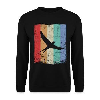 Oiseaux Hirondelle d’oiseau - Sweat-shirt Unisexe - noir - Devant - Alina (178cm) & Michal (187cm)