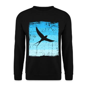 Oiseaux Hirondelle d’oiseau - Sweat-shirt Unisexe - noir - Devant - Alina (178cm) & Michal (187cm)
