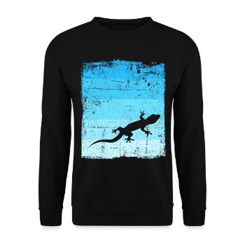 GECKO - Unisex Pullover - Schwarz - Vorne - Alina (178cm) & Michal (187cm)