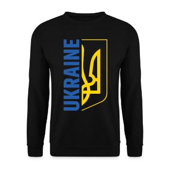 Ukraine Flag Symbol - Unisex Sweatshirt - black - Front - Alina (178cm) & Michal (187cm)