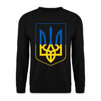 Ukraine Flag - Unisex Sweatshirt - black - Front - Alina (178cm) & Michal (187cm)