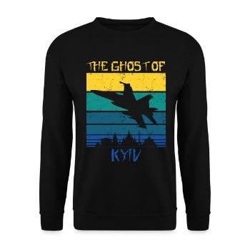 The Ghost Of kyiv - Unisex Sweatshirt - black - Front - Alina (178cm) & Michal (187cm)