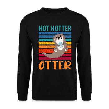 Hot Hotter Otter - Unisex Sweatshirt - black - Front - Alina (178cm) & Michal (187cm)
