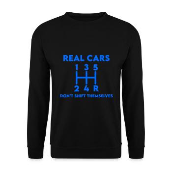 Changement de vitesse automobile - voiture de sport sans automatique - Sweat-shirt Unisexe - noir - Devant - Alina (178cm) & Michal (187cm)