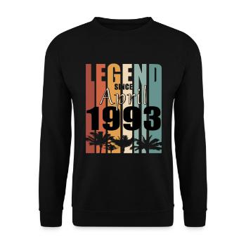 Légende 1993 Avril né Vintage Spruch - Sweat-shirt Unisexe - noir - Devant - Alina (178cm) & Michal (187cm)