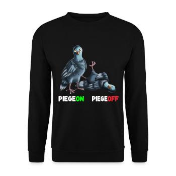 Piegeon Piegeoff Taube Brieftaube Stadttauben - Unisex Pullover - Schwarz - Vorne - Alina (178cm) & Michal (187cm)