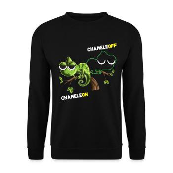 Chameleon Chameleoff Light Switch Camouflage Lizard - Unisex Sweatshirt - black - Front - Alina (178cm) & Michal (187cm)