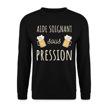 cadeau profession aide soignant homme humour biere - Sweat-shirt Unisexe - noir - Devant - Alina (178cm) & Michal (187cm)