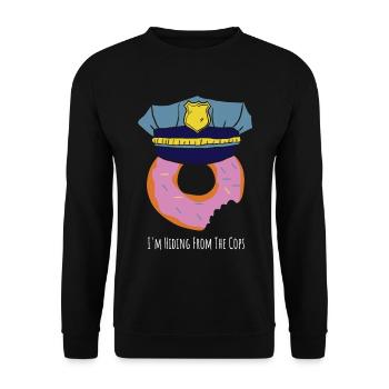 Police Humour Donut Policeman Cadeau - Sweat-shirt Unisexe - noir - Devant - Alina (178cm) & Michal (187cm)