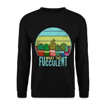 What The Fucculent - Unisex Pullover - Schwarz - Vorne - Alina (178cm) & Michal (187cm)