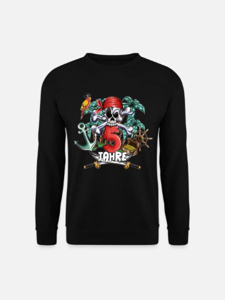 Piraten Kinderkostüm spielen zum 5. Geburtstag - Unisex Pullover - Schwarz