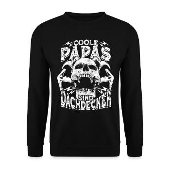 Coole Papas Sind Dachdecker Geschenk Beruf Dach - Unisex Pullover - Schwarz - Vorne - Alina (178cm) & Michal (187cm)