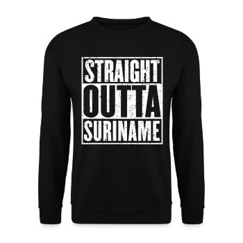 Straight Outta Suriname Vintage - Sweat-shirt Unisexe - noir - Devant - Alina (178cm) & Michal (187cm)