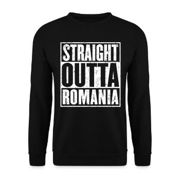 Straight Outta Romania Vintage - Unisex Sweatshirt - black - Front - Alina (178cm) & Michal (187cm)