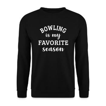 Bowling ist meine Lieblingssaison Bowling Lover Geschenk - Unisex Pullover - Schwarz - Vorne - Alina (178cm) & Michal (187cm)