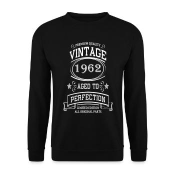 Birthday 60 Years born in 1962 funny Quotes - Unisex Pullover - Schwarz - Vorne - Alina (178cm) & Michal (187cm)