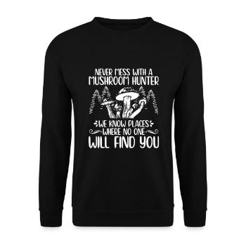 Mushroom pickers | Mushrooms Collecting Mushroom Seekers Gifts - Unisex Sweatshirt - black - Front - Alina (178cm) & Michal (187cm)