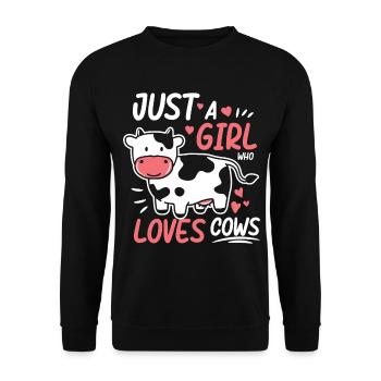 Amoureux des vaches veau agriculteur - Sweat-shirt Unisexe - noir - Devant - Alina (178cm) & Michal (187cm)