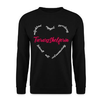 Tierarzthelferin Tierarzthelfer Geschenk Frauen - Unisex Pullover - Schwarz - Vorne - Alina (178cm) & Michal (187cm)