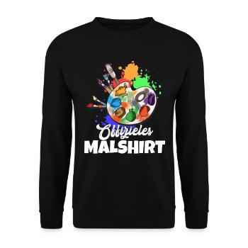 Offizielles Malshirt Farbpalette Künstler Pinsel - Unisex Pullover - Schwarz - Vorne - Alina (178cm) & Michal (187cm)