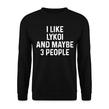 I Like Lykoi And Maybe 3 People Funny Cat Lover - Unisex Sweatshirt - black - Front - Alina (178cm) & Michal (187cm)