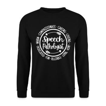 Orthophoniste Orthophoniste - Lnguage Pathologistes - Sweat-shirt Unisexe - noir - Devant - Alina (178cm) & Michal (187cm)