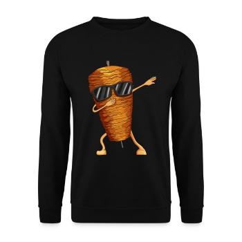 Doner kebab lover doner kebab brochette de viande dabbing - Sweat-shirt Unisexe - noir - Devant - Alina (178cm) & Michal (187cm)