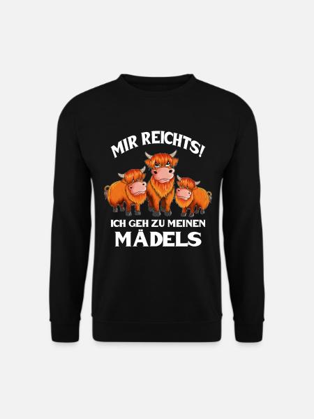 Mir reichts ich geh zu meinen Mädels Hochlandkuh - Unisex Pullover - Schwarz