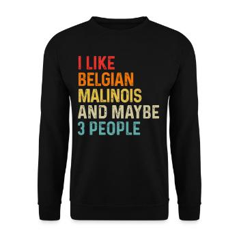 J’aime les malinois belges et peut-être 3 personnes chien - Sweat-shirt Unisexe - noir - Devant - Alina (178cm) & Michal (187cm)