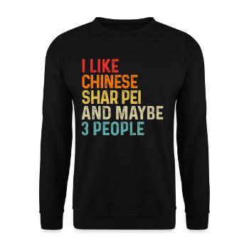 J’aime le Shar Pei chinois et peut-être 3 personnes Chien - Sweat-shirt Unisexe - noir - Devant - Alina (178cm) & Michal (187cm)