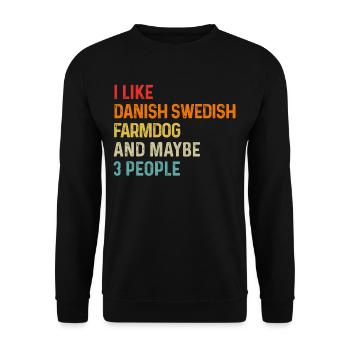 J’aime le chien de ferme suédois danois et peut-être 3 personnes - Sweat-shirt Unisexe - noir - Devant - Alina (178cm) & Michal (187cm)