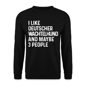Ich mag Deutscher Wachtelhund und vielleicht 3 Leute - Unisex Pullover - Schwarz - Vorne - Alina (178cm) & Michal (187cm)