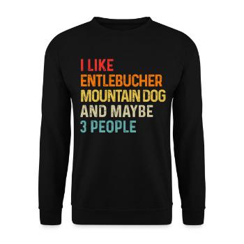 J'aime le chien de montagne d'Entlebucher et peut-être 3 - Sweat-shirt Unisexe - noir - Devant - Alina (178cm) & Michal (187cm)