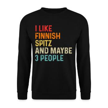 J'aime le Spitz finlandais et peut-être 3 personnes amoureux des chiens - Sweat-shirt Unisexe - noir - Devant - Alina (178cm) & Michal (187cm)
